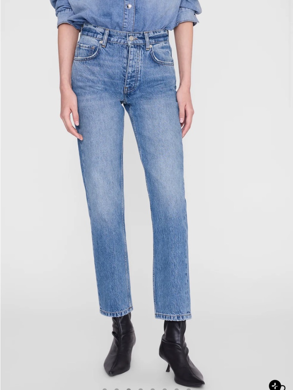 ANINE BING Jane Skinny/Slim Jeans in Cascade Blue – Size 28